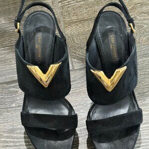 Louis Vuitton Black Suede Ladies Shoes  Size 36